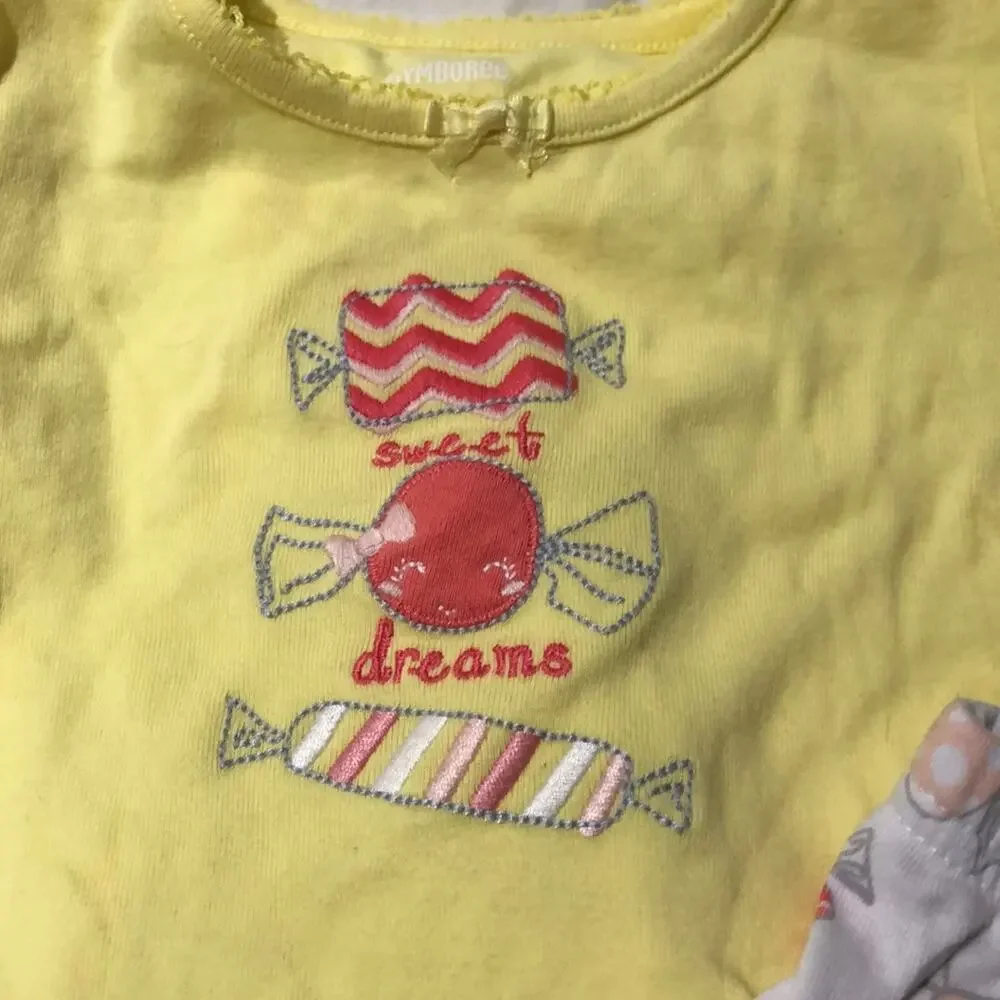 Gymboree 3t yellow candy pjs sweet dreams nwot